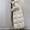 Down Jacket Women's Medium and Long Winter Korean Version White Duck Down Jacket High-end Women's Down Jacket