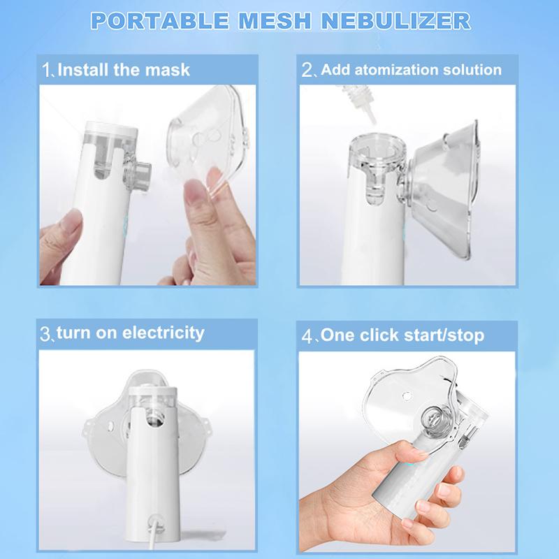 Home Medical Portable Handheld Nebulizer Children'S Silent Bilateral Ultrasonic Micro-Mesh Nebulizer