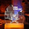 (Blanc Chaud-tête de fantôme)Lampe de Bureau Veilleuse Illusion 3D pour Halloween, pour Cadeaux Décorations de Fête d'Halloween