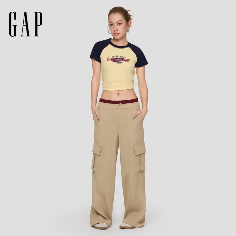 GAP Women's 2026 Summer Lyocell Blend Wide-Leg Cargo Pants