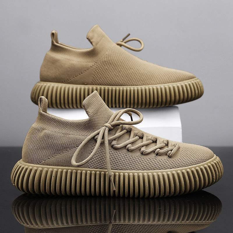 Mesh deodorant non-slip fly-woven new men's shoes spring and autumn soft sole breathable thin sports and leisure shoes men's cloth shoes