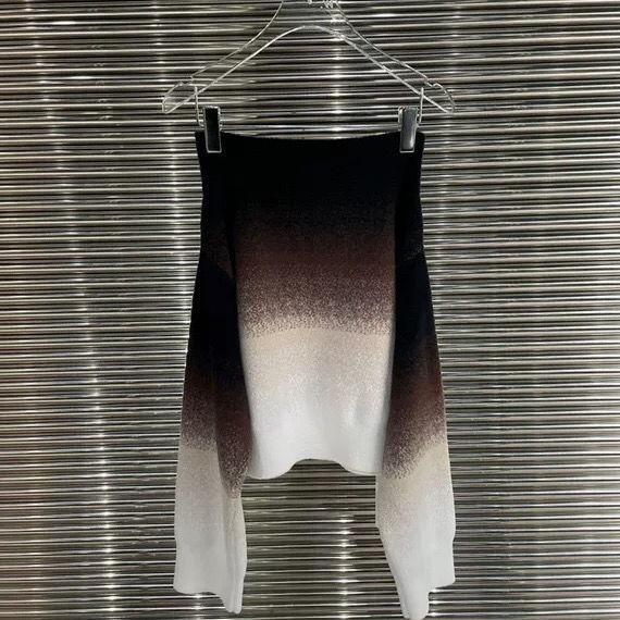 Versatile Gradient One-Shoulder Sweater - Brown/Black or Yellow/Black Color Block