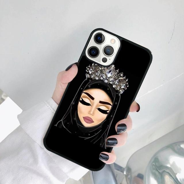 Muslim Islamic Arabic Hijab Face Gril Eyes Koran Phone Case For iPhone 17 Air 15 Pro MAX 16 Plus 14 12 11 13 coque