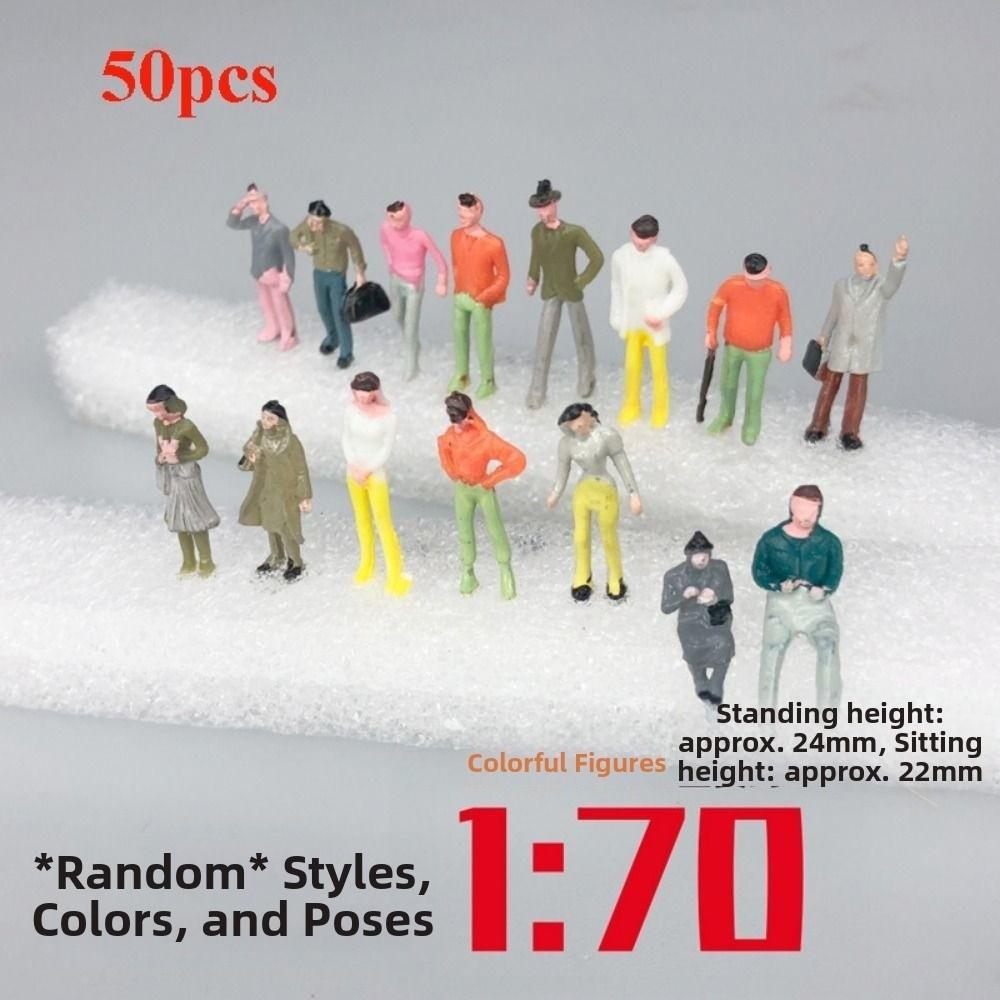 10/50pcs 1:25/1:30/1:300 Scale Model Building People Mixed Color Assorted Poses Train Scenery Passengers Multistyles