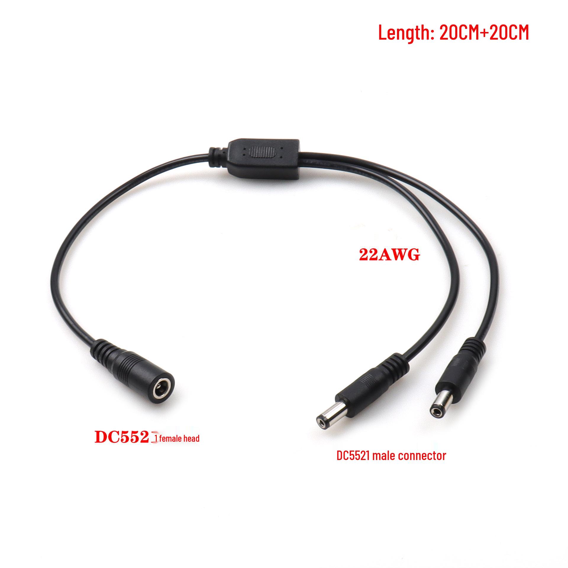 

20cm DC5521 Power Cord Pair (Non-tuning Fork Type) - 2 Pieces