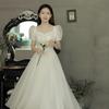 French light wedding dress 1011 new birthday dress super fairy bride white certificate engagement simple