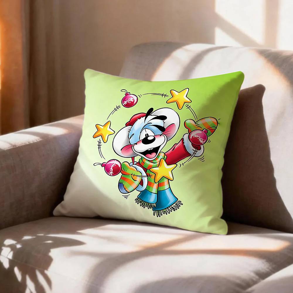 CuteWhimsical DDiddl Mouse Pillow Case Pattern Printed Pillowcase For Living Room Sofa Cushion Cover