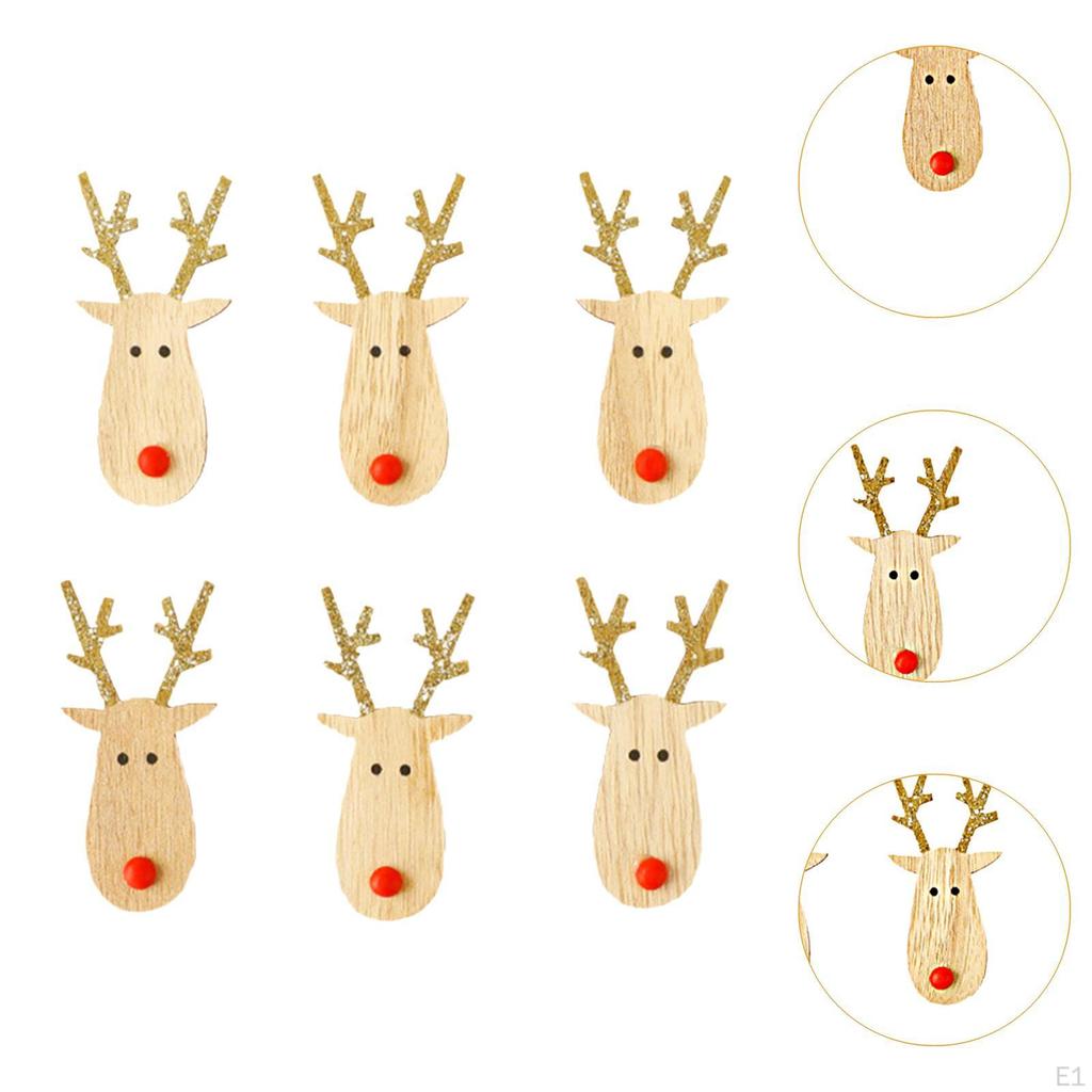 6 kusů přívěsků na vánoční stromek, dřevěné štítky, ozdoba pro festivalovou atmosféru