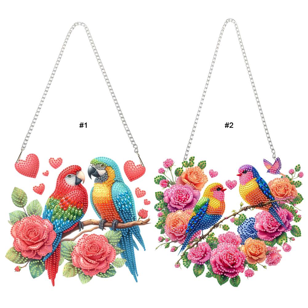 Acrylic 2D Flat DIY Diamond Painting Set Hanging Diamond Art Kits Rhinestone Diamond Art Window Pendants Wall Door Decoration