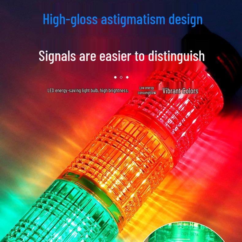 Qinyang LED 3-Tier Tower Light: 24V CNC Machine Signal Indicator with Audible & Visual Alarm