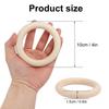 Feb.30 Pack Unfinished Wooden Rings Natural 4 Inch Wood Craft Rings For DIY Crafts, Jewelry Making, Macrame & Home Decor