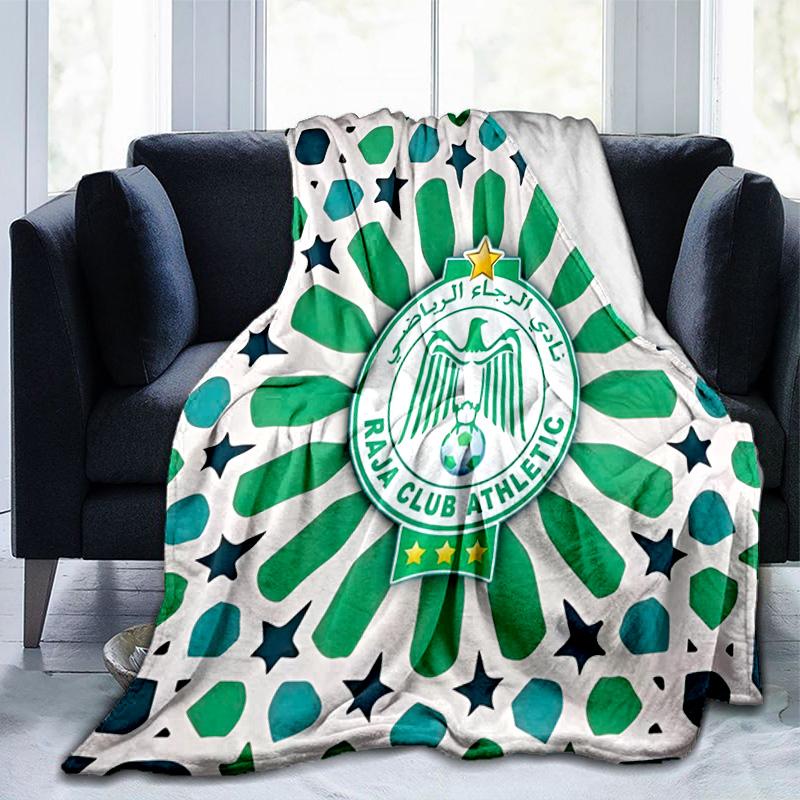 Raja Club Athletic Crest Blanket Suitable for Sofas, Beds, Offices, And Camping - Perfect Gift for Halloween Christmas