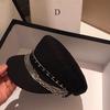Hat Female Trendy Versatile Black Navy Hat Spring And Autumn Internet Celebrity Personality British Style Chain Cap