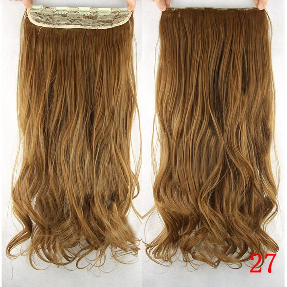 60 Cm Long Synthetic Hair Clip In Hair Extension Heat Resistant Hairpiece Natural Wavy Hair Piece