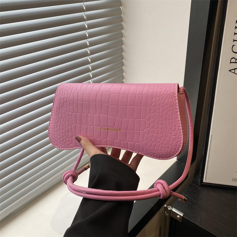 Summer Solid Color Commuter Shoulder Messenger Bag Hand Carry Women's Bag Niche Texture Underarm Bag