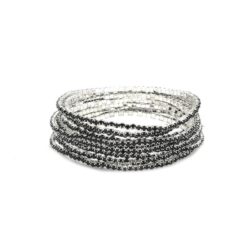 5pcs Fashion Crystal Rhinestone Stretch Bracelet For Women Elastic Wristband Wedding Bracelets Daily Female Zircon Accessories