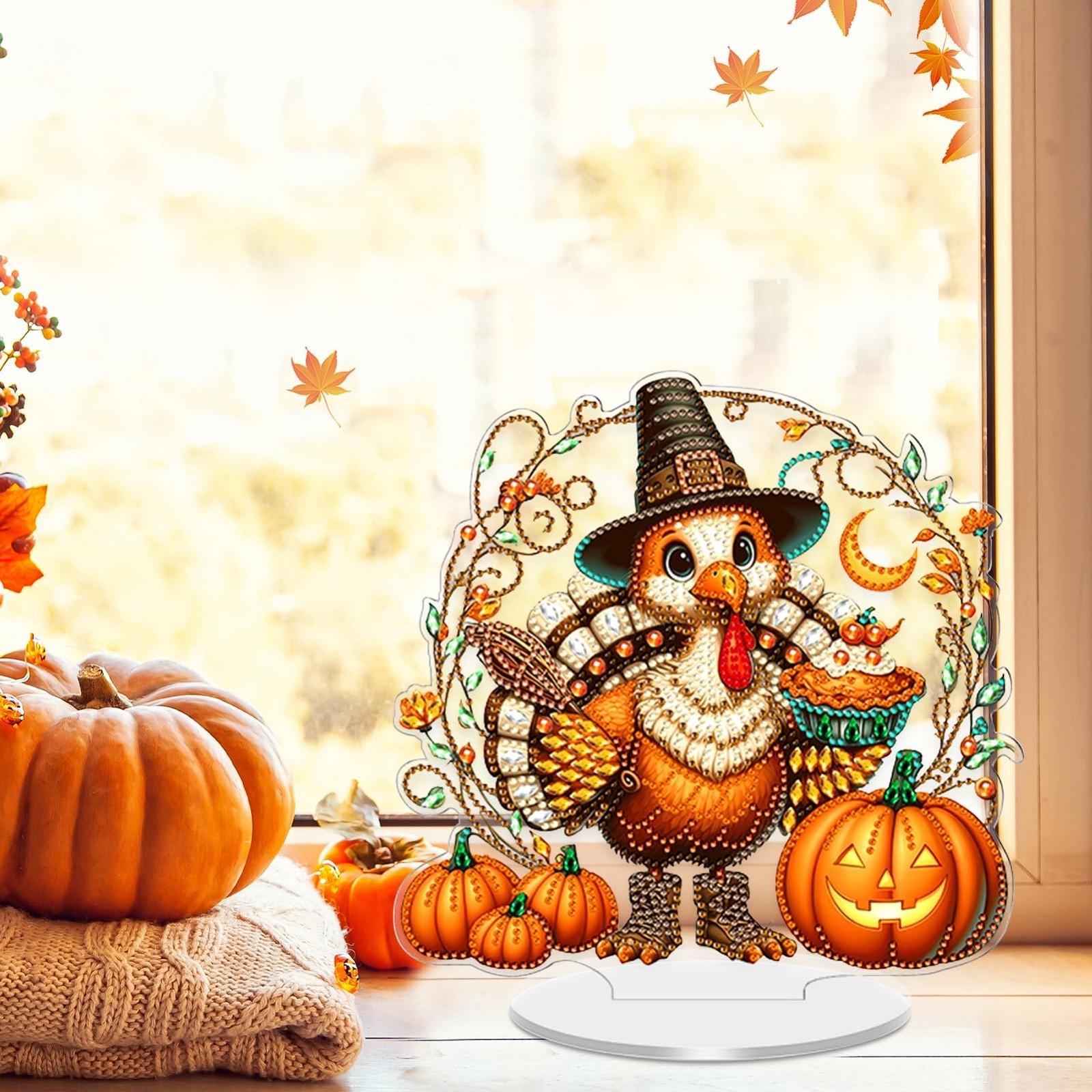 

Алмазная роспись, Рождественские украшения в виде индюков, Двусторонние праздничные украшения с алмазной росписью, Художественные поделки ручной работы One Size