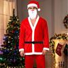 Xmas Christmas Costumes Red Velvet Cosplay Costumes New Santa Claus Coat  for Men Women