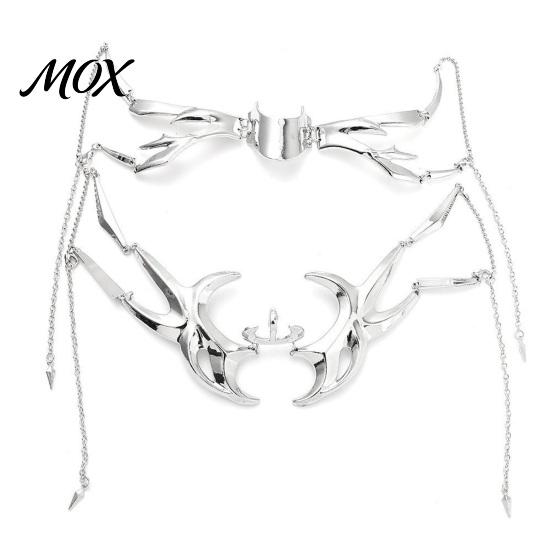 Exaggerated Cosplay Face Prop Cyberpunk Mechanical Blade Mask, Metal Gothic Nose Bridge Mask for Alien Decor Halloween Costume Party, Steampunk