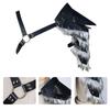 Medieval Men Furry Trim Spliced Single Shoulder Armors Strap Leather Shoulder Pauldron for Cosplay and Halloween Parties