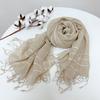 Women'S Pure Linen Edge Strip Rain And Dew Scarf Summer Thin Versatile Breathable Shawl Fringed Silk Scarf