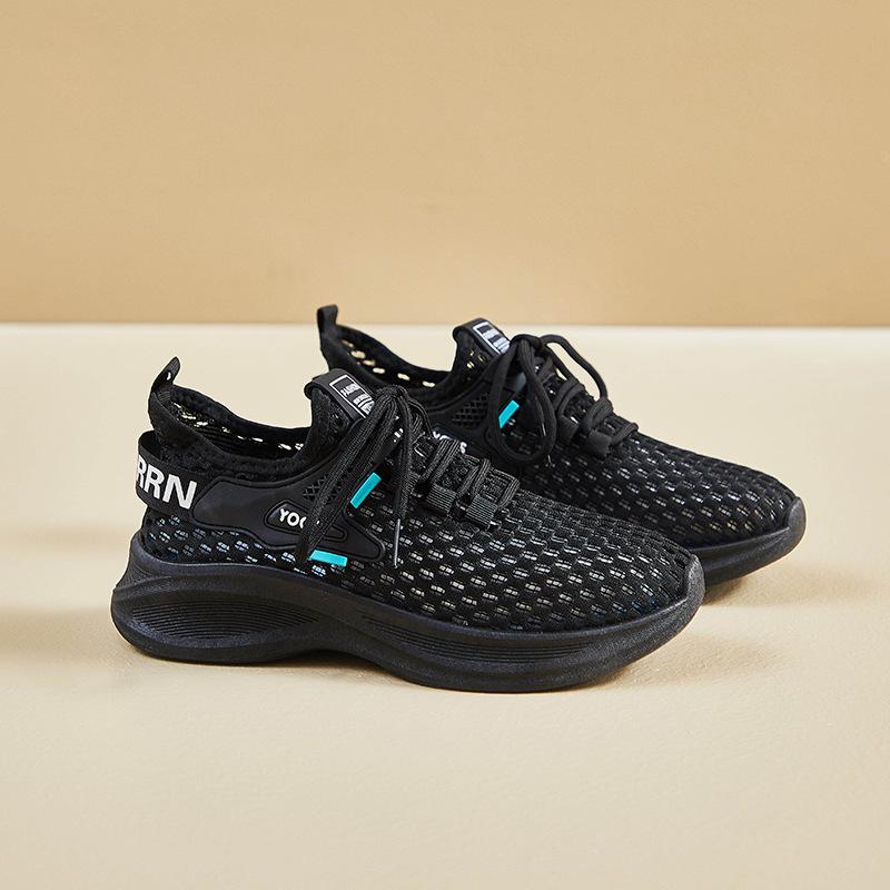 Fashion 2024 Autumn Women's Breathable Casual Vulcanized Shoes Mesh Flat Bottom Gym Comfortable Breathable Thick Sole Light Sports Shoes