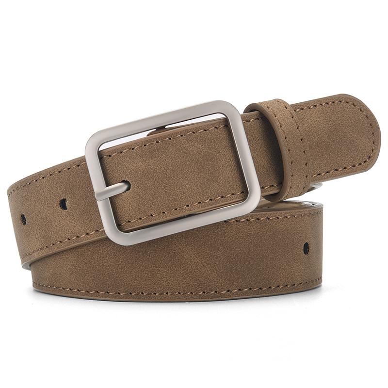 

Ремень из искусственной кожи в корейском стиле с квадратной пряжкой - Универсальный, Ретро студенческая мода 105 cm кофейный