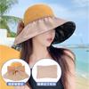 Hat Women's Summer Sunshade Sunscreen UV Protection Bow Bucket Hat Face Cover Vinyl Sun Hat Can Be Stored