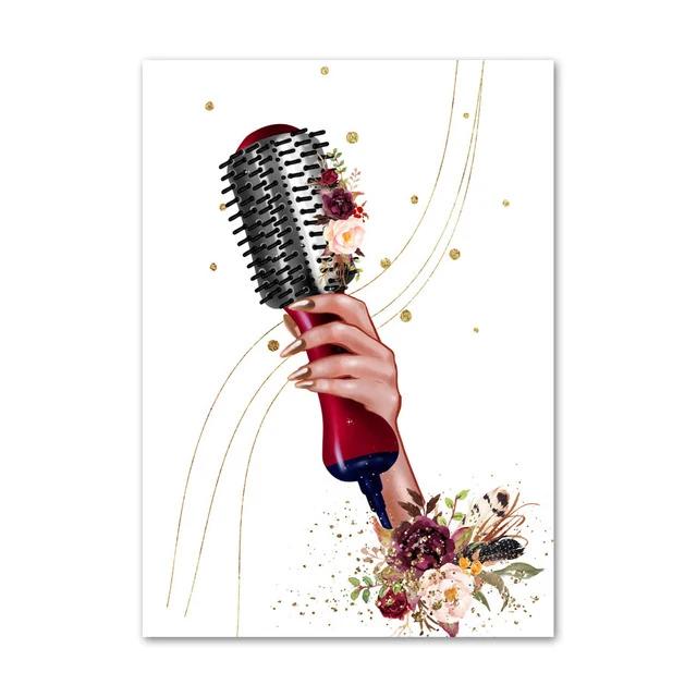 Hair  Salon Canvas Painting Decoration Aesthetic Wall Art Living Room Home Decor Gift