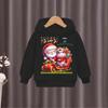 2025 Christmas Santa Claus Printed Children's Hoodie Children's Girls' Hoodie Sportswear Children's Fashion Cartoon Oversized Coat