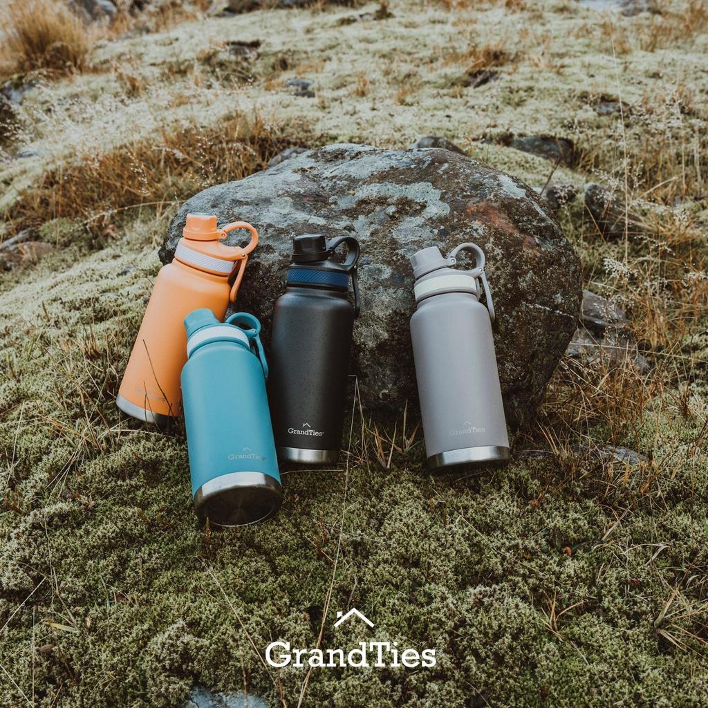 GRANDTIES Premium Vacuum Insulated Stainless Steel Wide Mouth Water Bottle, 946ml, Available In 9 Colors, Includes Two Lids & Easy-to-Clean Large