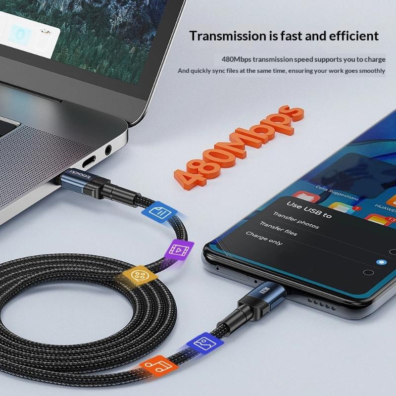 100W Type C to Type C Fast Charging Cable Universal Compatibility High Speed Data Transfer Cord for Phones Laptops Tablets