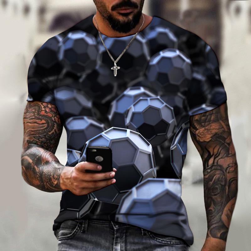 Men's Honeycomb 3D Print Casual Short-Sleeve T-Shirt