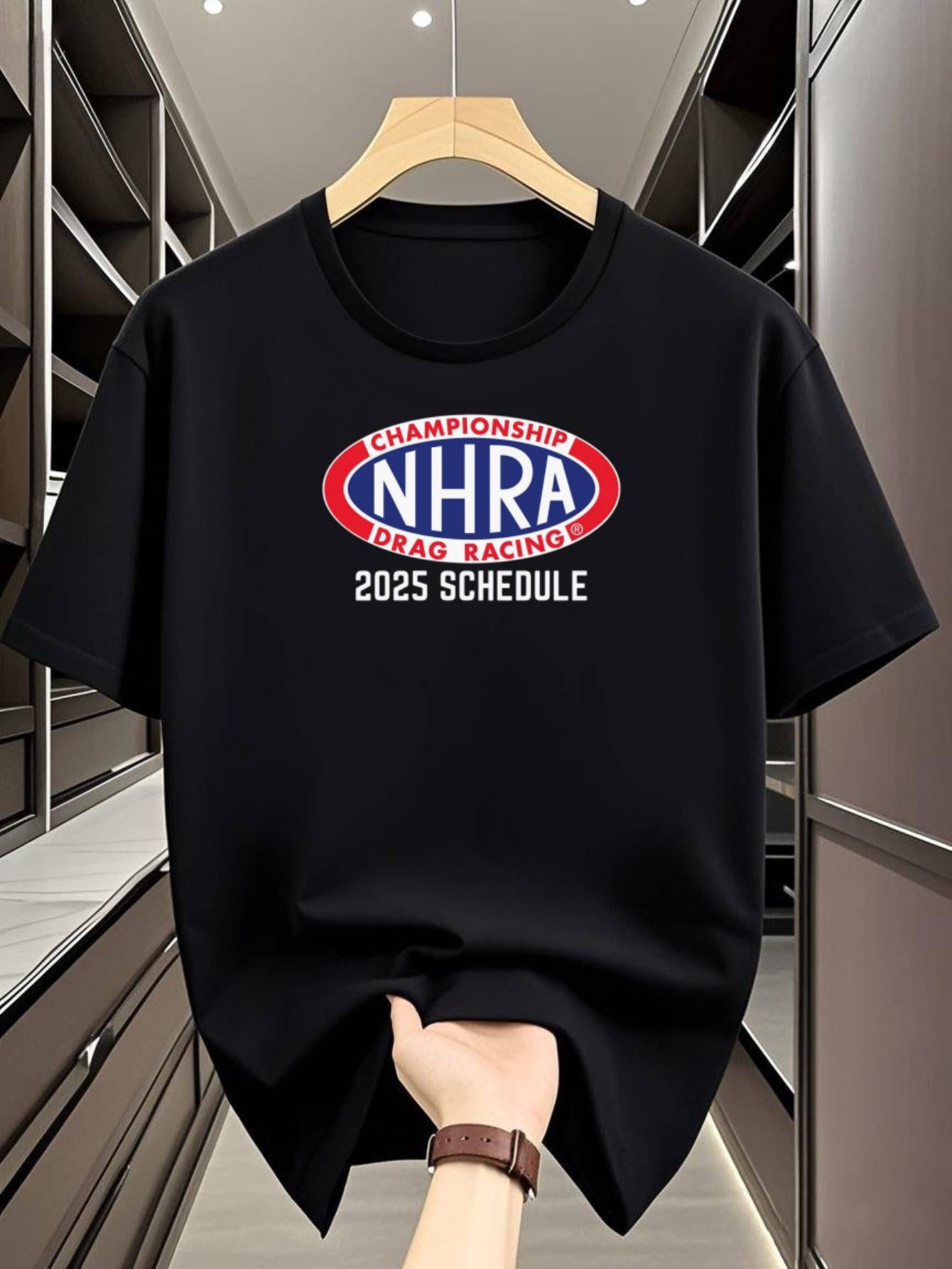 Графическая футболка NHRA Championship Drag Racing - Печать с расписанием на 2025 год XXXL
