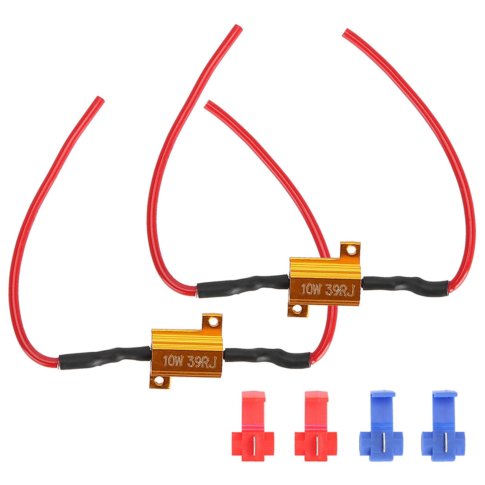 

2 шт. Автомобильный светодиодный декодер Anti Hyper Flash No Error проволочный нагрузочный резистор 10 Вт 39 Ом