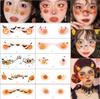Halloween Face Sticker Children's Tattoo Sticker Boys and Girls Cartoon Simulation Pumpkin Skull Ghost Fake Scar Decorative Sticker
