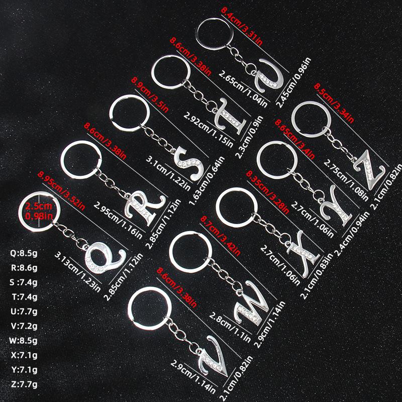 Simple Personality 26 Letters Versatile Keychain European and American New English Creative Luggage Keyring