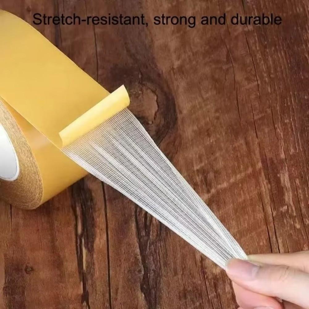4Rolls Heat Resistant Cloth Base Tape Strong Adhesion Fiber Mesh Tapes Double Sided Tape  Bathroom