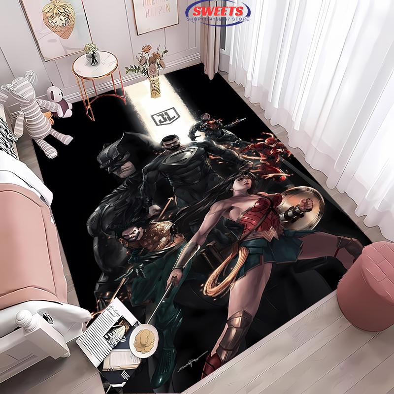 Justice League Carpet New Release! Anti-slip Sound Insulation, Rug for Living Room Bedroom Bedside and Office Areas, Durable Mat