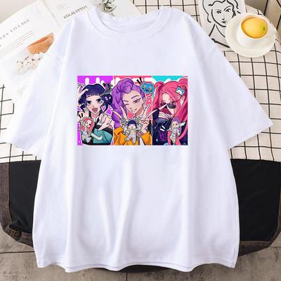 Nowa Moda KPop Demon Hunters Nadruk Graficzny T-Shirt Kobiety Mężczyźni Moda Casual Koszulka z Krótkim Rękawem Tee