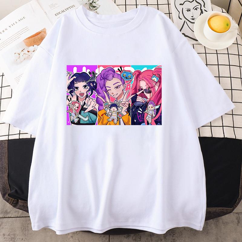 New Fashion KPop Demon Hunters Print Graphic T Shirt Children Fashion Casual Short Sleeve Shirt Tee