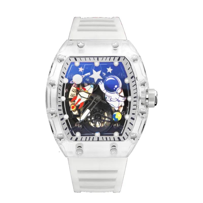Luxury Skeleton Quartz Watch Men Top Brand Steel Fashion Classic Watch Waterproof Male Astronaut Dial Clock Relogio Masculino