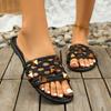 Fashion Women's Fashion Flat Shoes Summer New Round Head Open Toe Rivet Soft Sole Anti-slip Wear-resistant Slippers