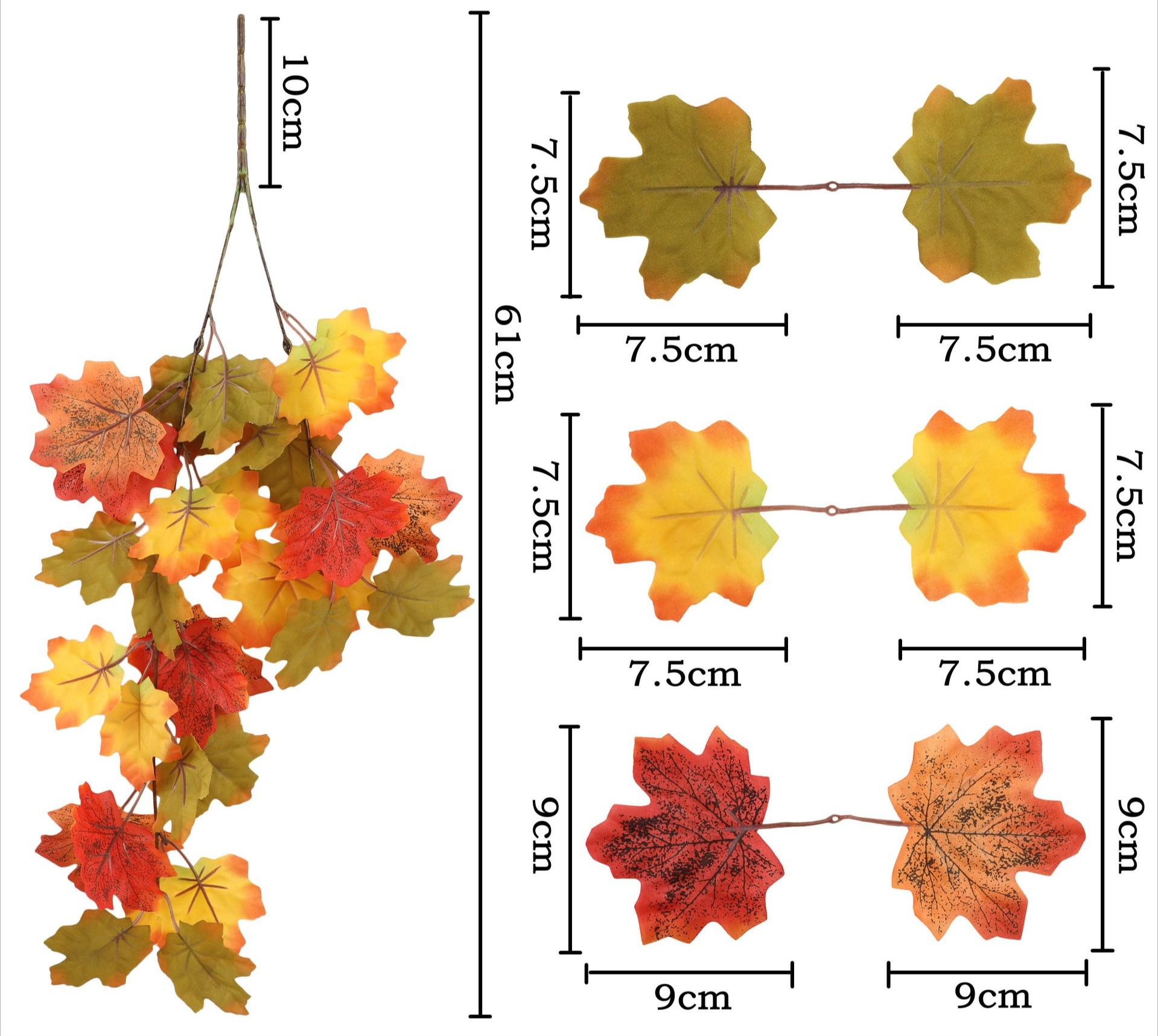 

Simulated maple leaf rattan wall hanging Halloween atmosphere landscaping Christmas autumn color decoration simulated