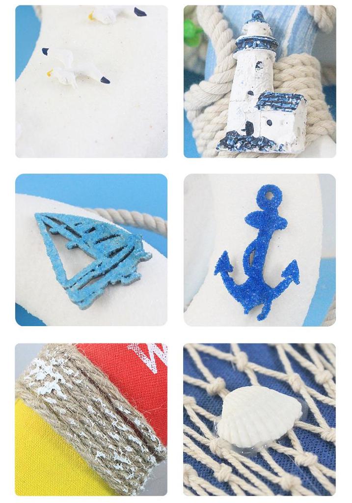 Colgante Decoración de Pared Salvavidas Espuma Mediterránea
