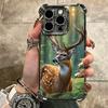 Sika Deer Elk Animal Plating Phone Case For Iphone 16 17 Pro Max Air 16E 14 15 Plus 12 13 Mini Anti-Fall Airabag Cover