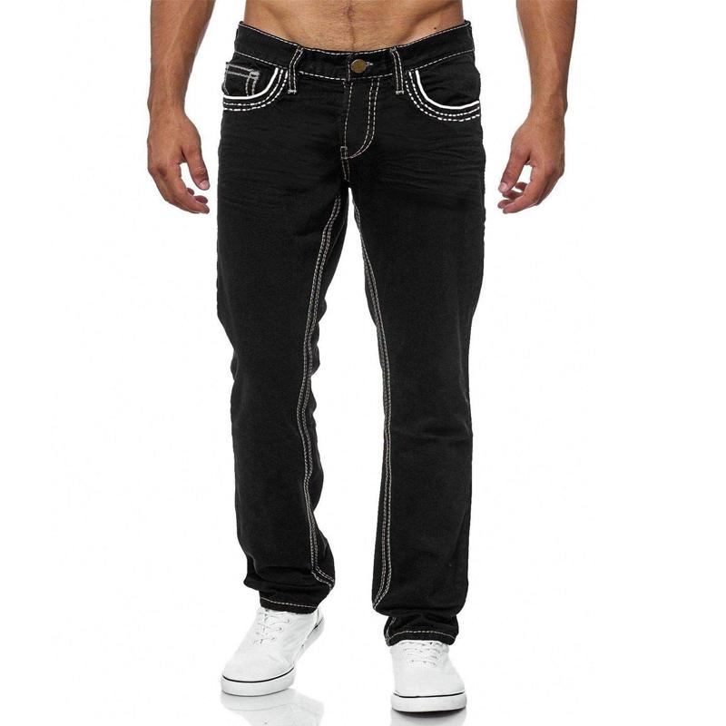 Straight Jeans Herren Gewaschen ohne Loch Jean Frühling Sommer Boyfriend Jeans Streetwear Locker Lässig Designer Lange Denim Hosen Hosen