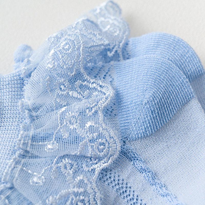 5 Pairs Girls Lace Ruffle Socks Cotton Breathable Comfy Adorable Princess- Kids Dance-Ready Socks with Frilly Trim