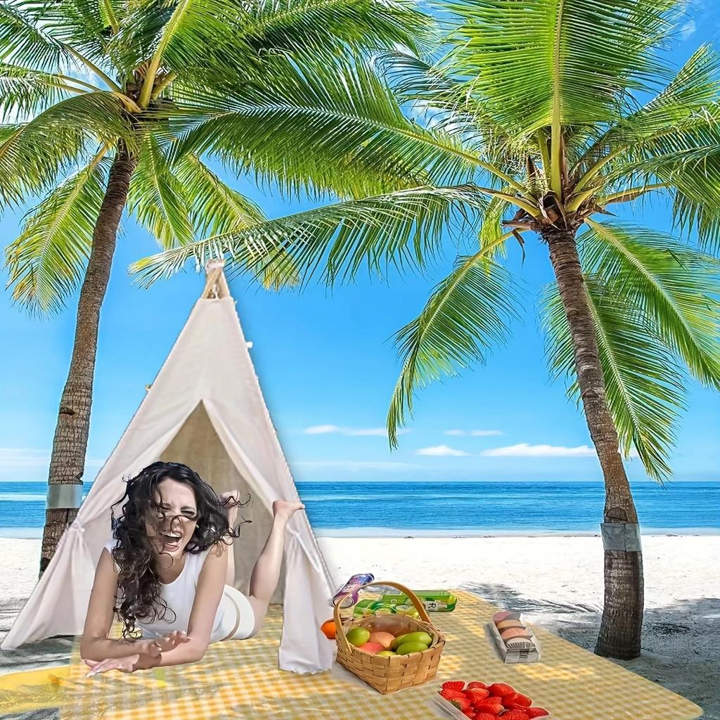 Manta de picnic para exteriores: manta de camping portátil extragrande para playa, parque, barbacoa y actividades familiares en interiores y exteriores.