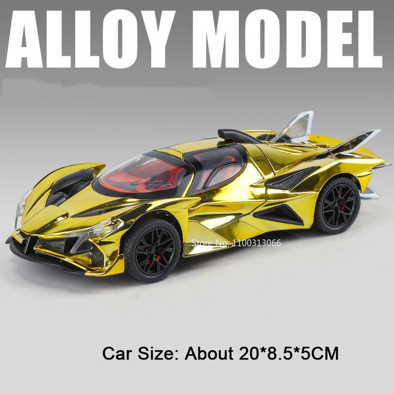 

1:24 Apollo EVO Vision GT Sports Cars Toys Models Wheels Pull Back Vehicles with Light Sound Miniature Car Toddler Kids Gifts